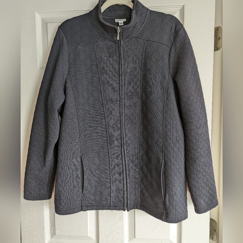 Croft & Barrow Knit Jacket, Black, Size XXL